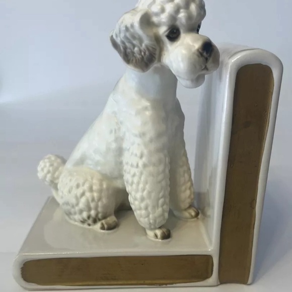 Vintage Lefton White Poodle Dog Bookends Ceramic Porcelain Mid-Century MCM Japan - Picture 9 of 16